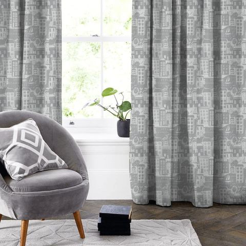 Waterside Grey Made To Measure Curtain