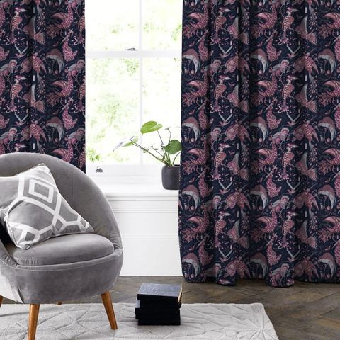 Audubon Pink Velvet Made To Measure Curtain