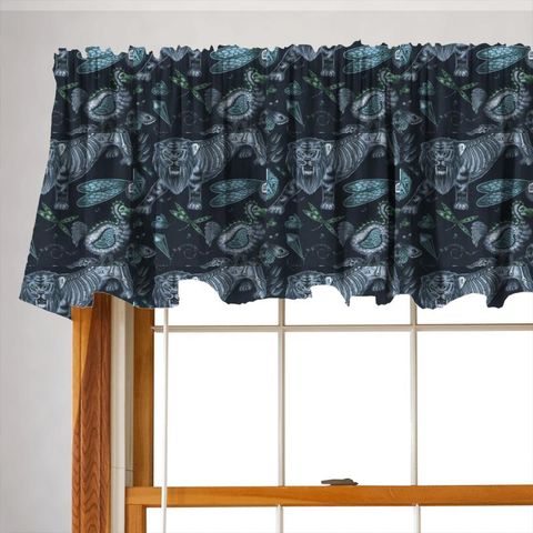 Extinct Navy Velvet Valance