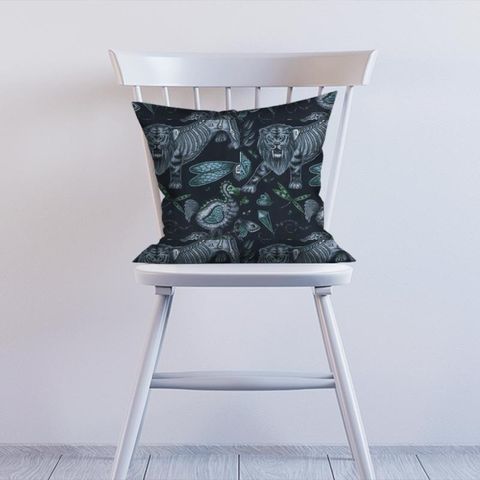 Extinct Navy Velvet Cushion