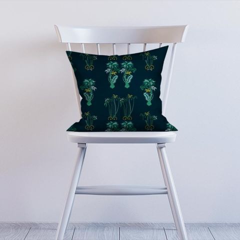 Jungle Palms Navy Cushion