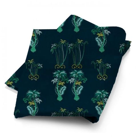 Jungle Palms Navy Fabric