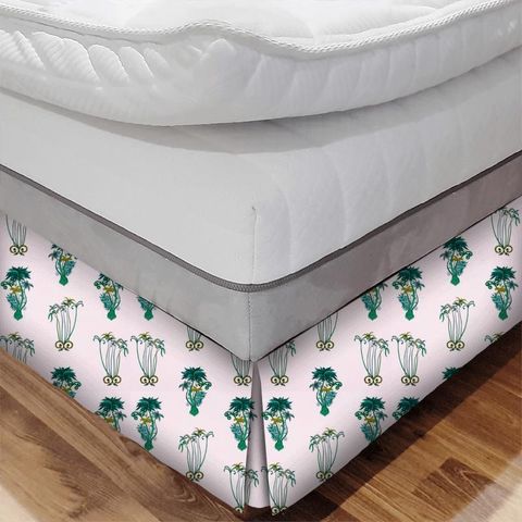 Jungle Palms Pink Bed Base Valance