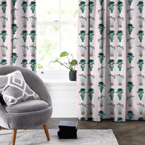 Jungle Palms Pink Made To Measure Curtain
