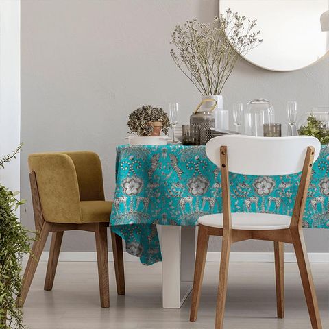 Kruger Teal Tablecloth