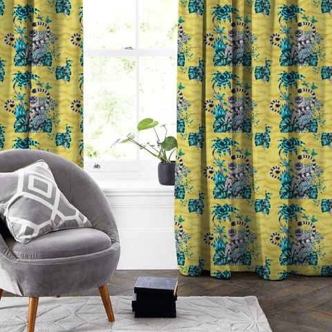 Lemur Lime Made To Measure Curtain