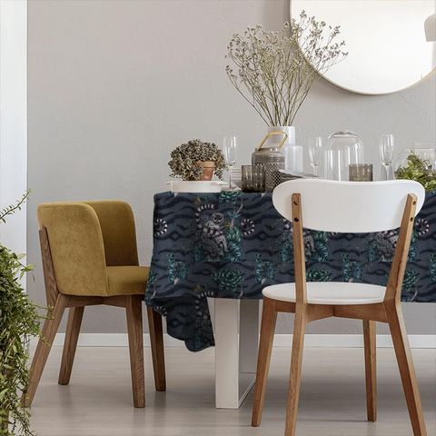 Lemur Navy Velvet Tablecloth