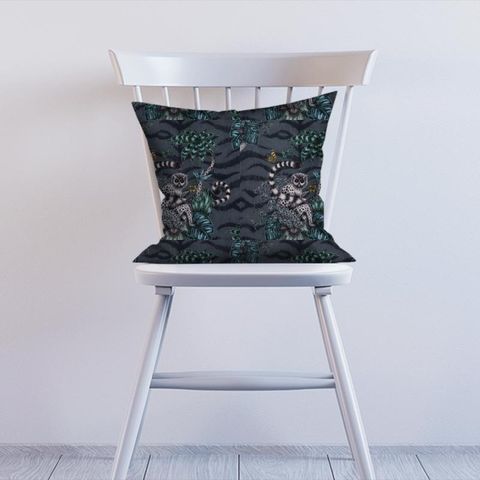 Lemur Navy Velvet Cushion