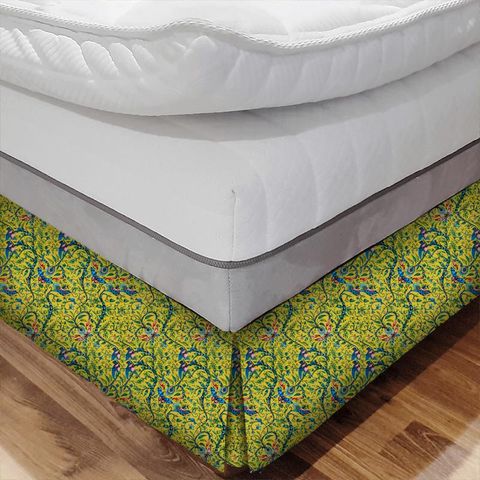 Rousseau Lime Velvet Bed Base Valance