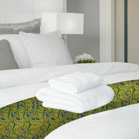 Rousseau Lime Velvet Bed Runner