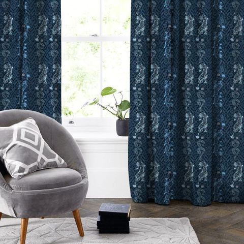 Tigris Navy Made To Measure Curtain