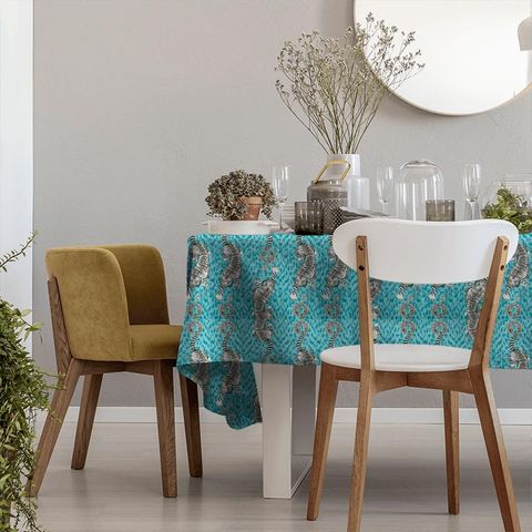 Tigris Teal Tablecloth