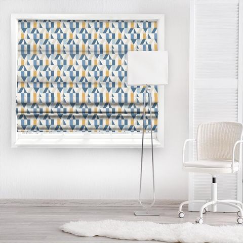 Nuevo Indigo/Slate/Satsuma Made To Measure Roman Blind