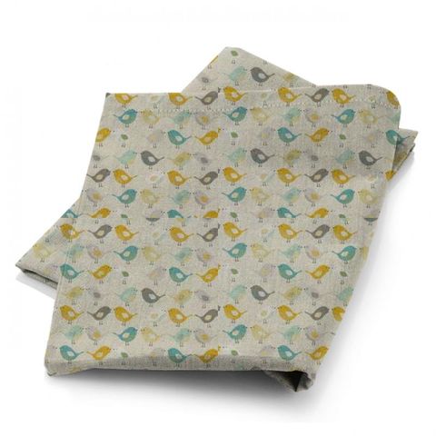 Birds Ochre Fabric