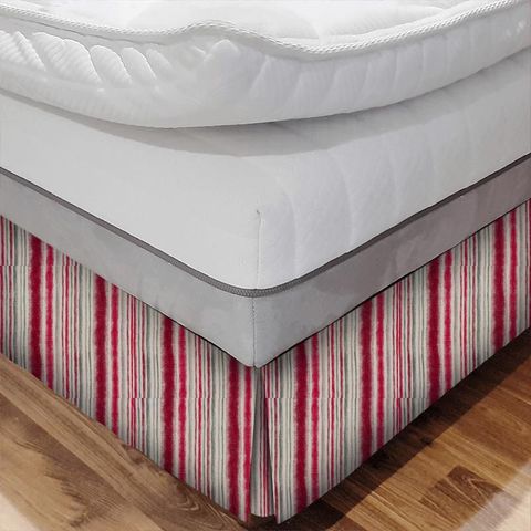 Garda Stripe Cherry Bed Base Valance