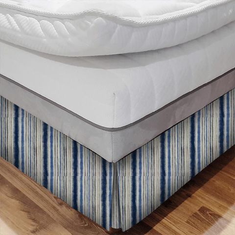 Garda Stripe Indigo Bed Base Valance