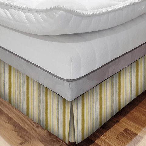 Garda Stripe Ochre Bed Base Valance