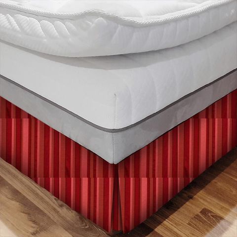 St James Stripe Rouge Bed Base Valance