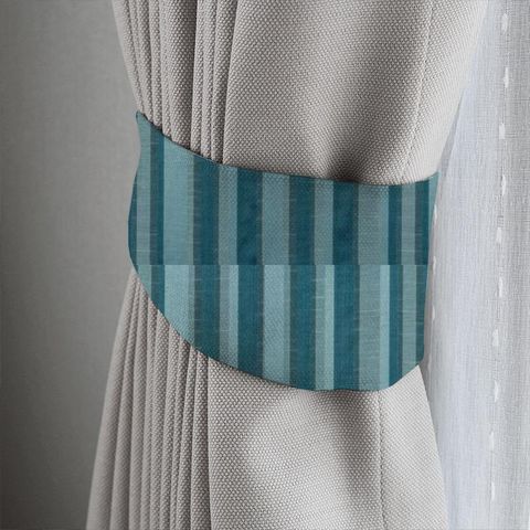 St James Stripe Teal Tieback