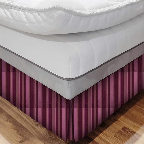 St James Stripe Aubergine Bed Base Valance