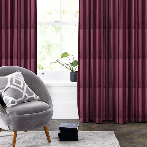 St James Stripe Aubergine Made To Measure Curtain