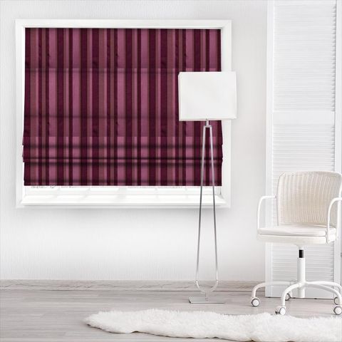 St James Stripe Aubergine Made To Measure Roman Blind