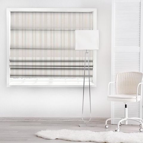 St James Stripe White Made To Measure Roman Blind