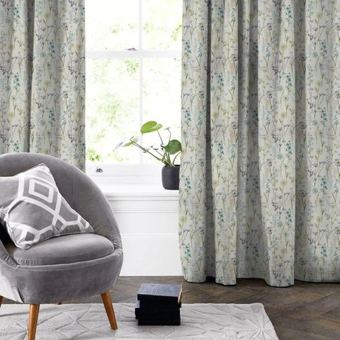 Wild Flower Teal Made To Measure Curtain