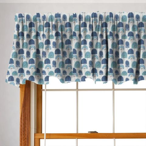 Scandi Wood Indigo Valance