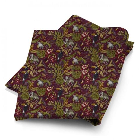 Rain Forest Cranberry Fabric