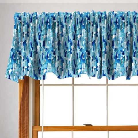 Impasto Blue Valance