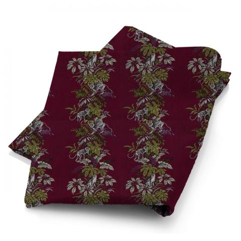 Monkeying Around Cranberry Fabric