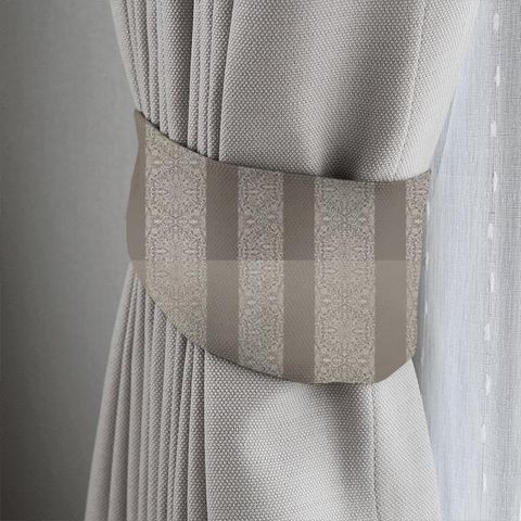 Brocade Stripe Ash Grey Tieback