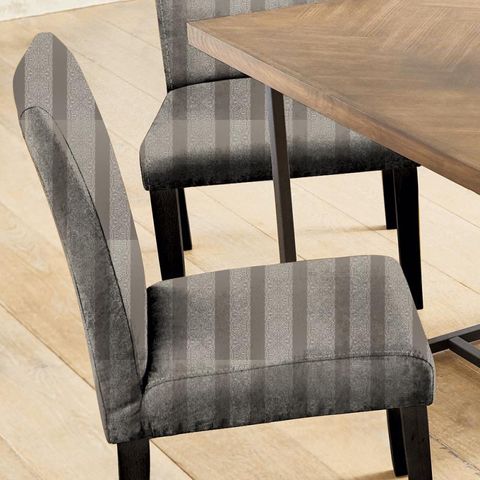 Brocade Stripe Ash Grey Seat Pad Cover
