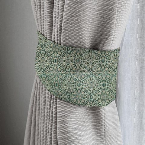 Brocade Teal Tieback