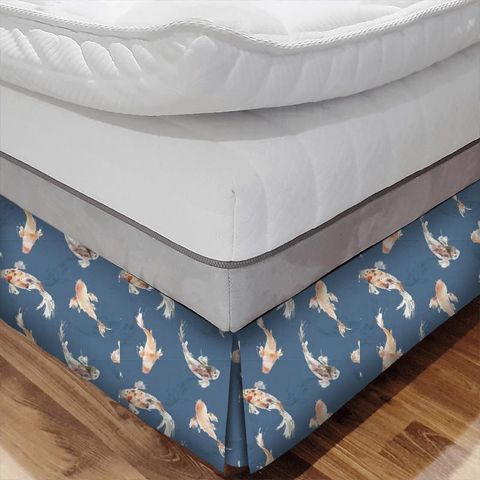 Koi Carp Cobalt Bed Base Valance