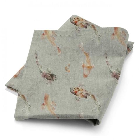 Koi Carp Linen Amber Fabric