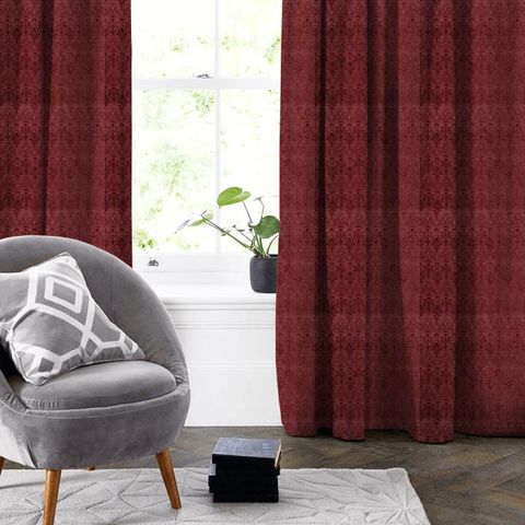 Tiverton Carmine Made To Measure Curtain
