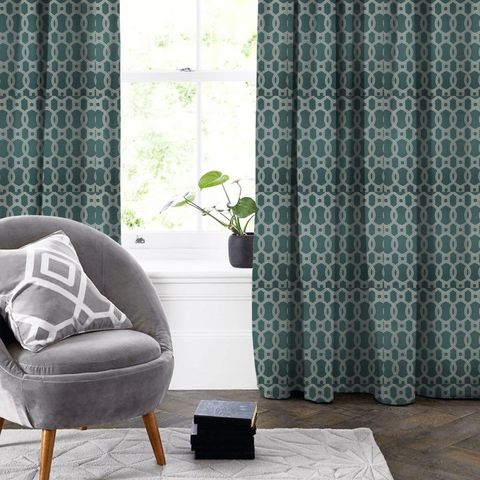 Colonnade Teal Made To Measure Curtain