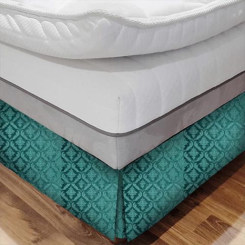 Isadore Teal Bed Base Valance