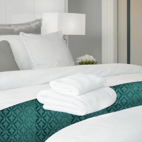 Isadore Teal Bed Runner