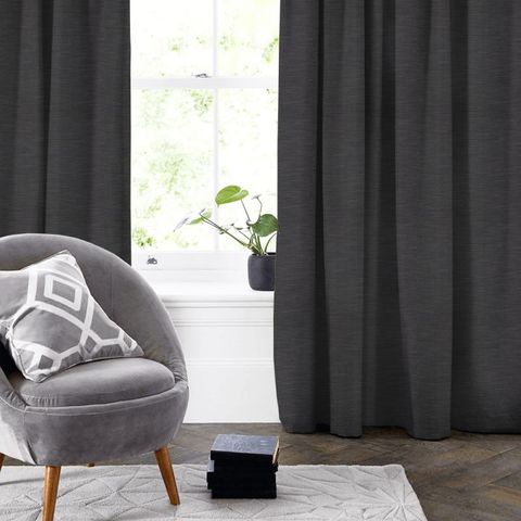 Tussah Anthracite Made To Measure Curtain
