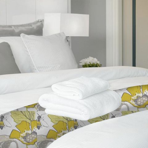 Lotus Chartreuse/charcoal Bed Runner