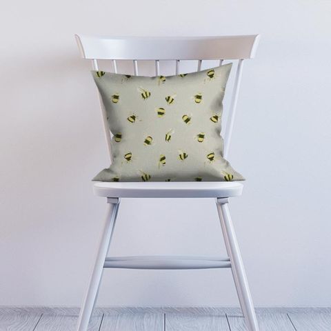 Bees Taupe Cushion