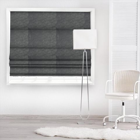 Quince Gunmetal Made To Measure Roman Blind